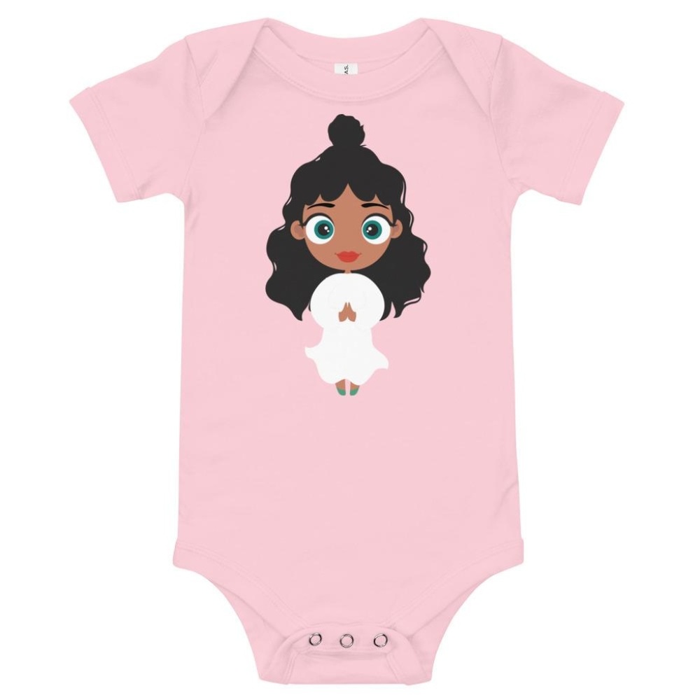 Praying Angel Pink Baby Bodysuit by Kritter Haus